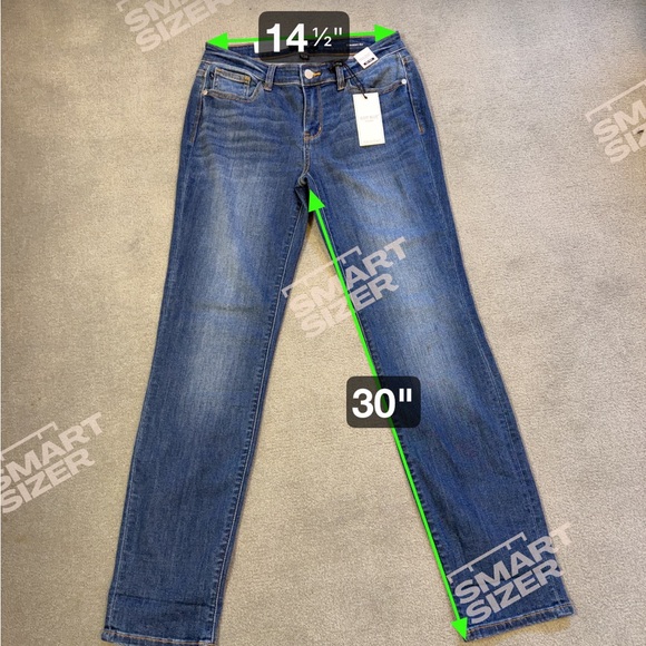 NWT - Judy Blue Mid-Rise Straight Leg Jeans - Dark Wash - Size 7/28 - Picture 9 of 10
